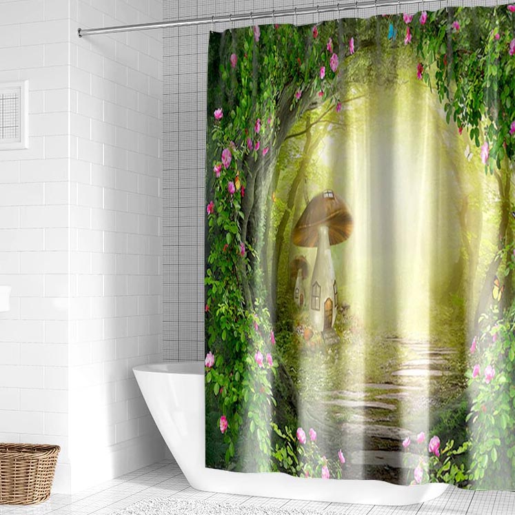 Rideau De Douche <br> Champignons