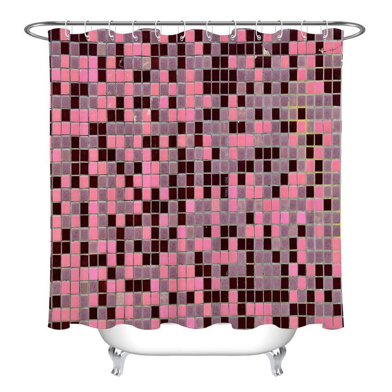 Rideau De Douche <br> Mosaïque Rose