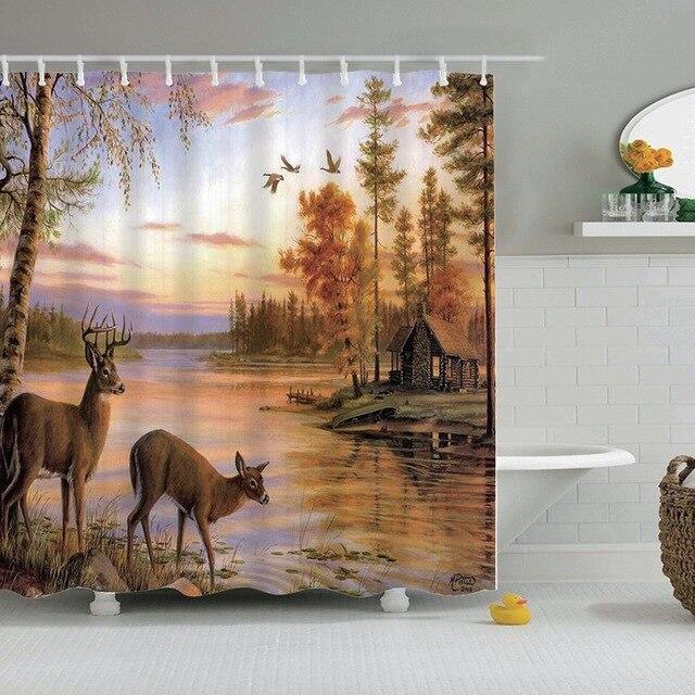Rideau De Douche Animaux Forêt
