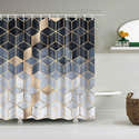 Rideau De Douche 150x180 Cm - Motif Visage Abstrait Femme - Imperméable Polyester - Avec 10 œillets Et Anneaux - 1