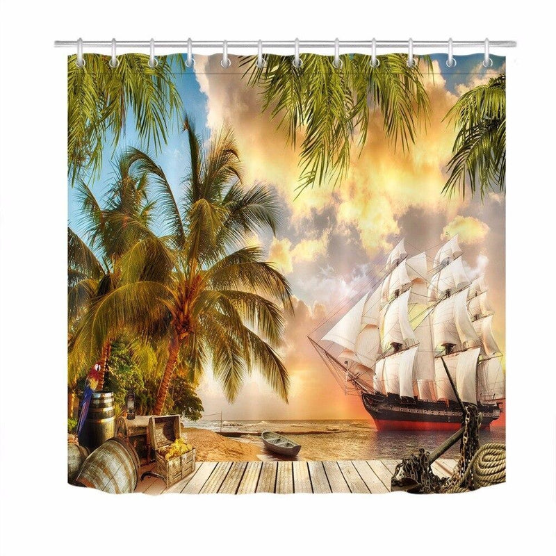 Rideau De Douche Bateau Pirate