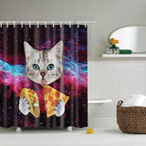 Rideau De Douche Chat Pizza