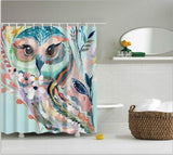 Rideau De Douche Chouette Aquarelle