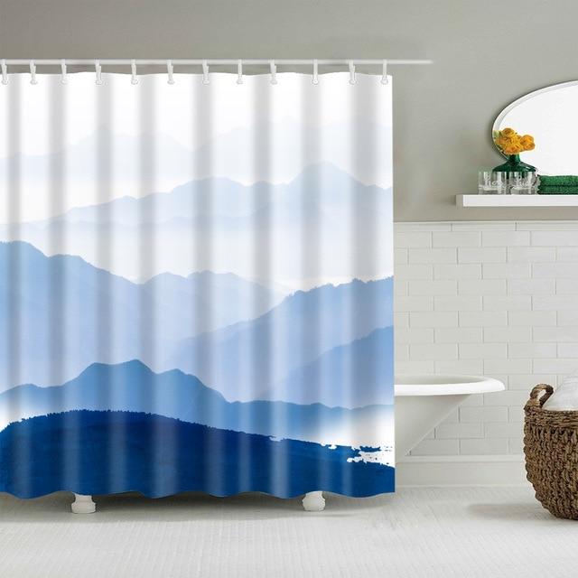 Rideau De Douche Motif Montagne