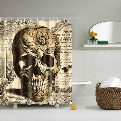 Rideau De Douche Tête De Mort Vintage