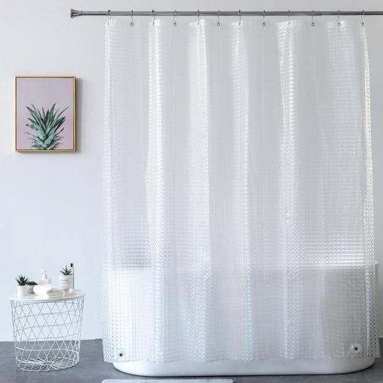 Rideau de douche en tissu scintillant Mira Home Trends, blanc et