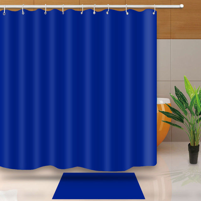Rideau De Douche Bleu Marine 180x200cm - Ombré Élégant, Étanche Et Lavable Avec Crochets