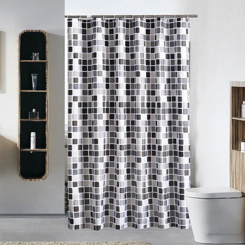 Rideau de douche en polyester/coton gris à texture gauffrée 71 x 71 po Moda  at Home 205803-GRY