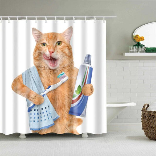 Rideau De Douche Toilette De Chat