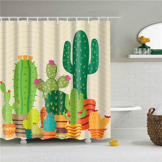 Rideau De Douche Cactus Tropicaux