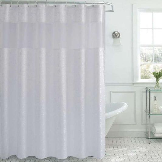 Rideau De Douche Textile Blanc