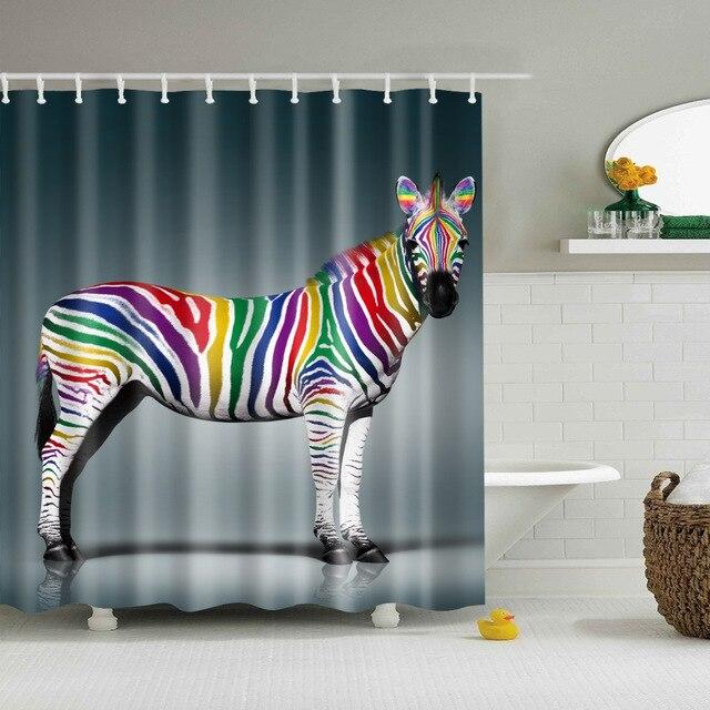 Rideau De Douche Zèbre Multicolore